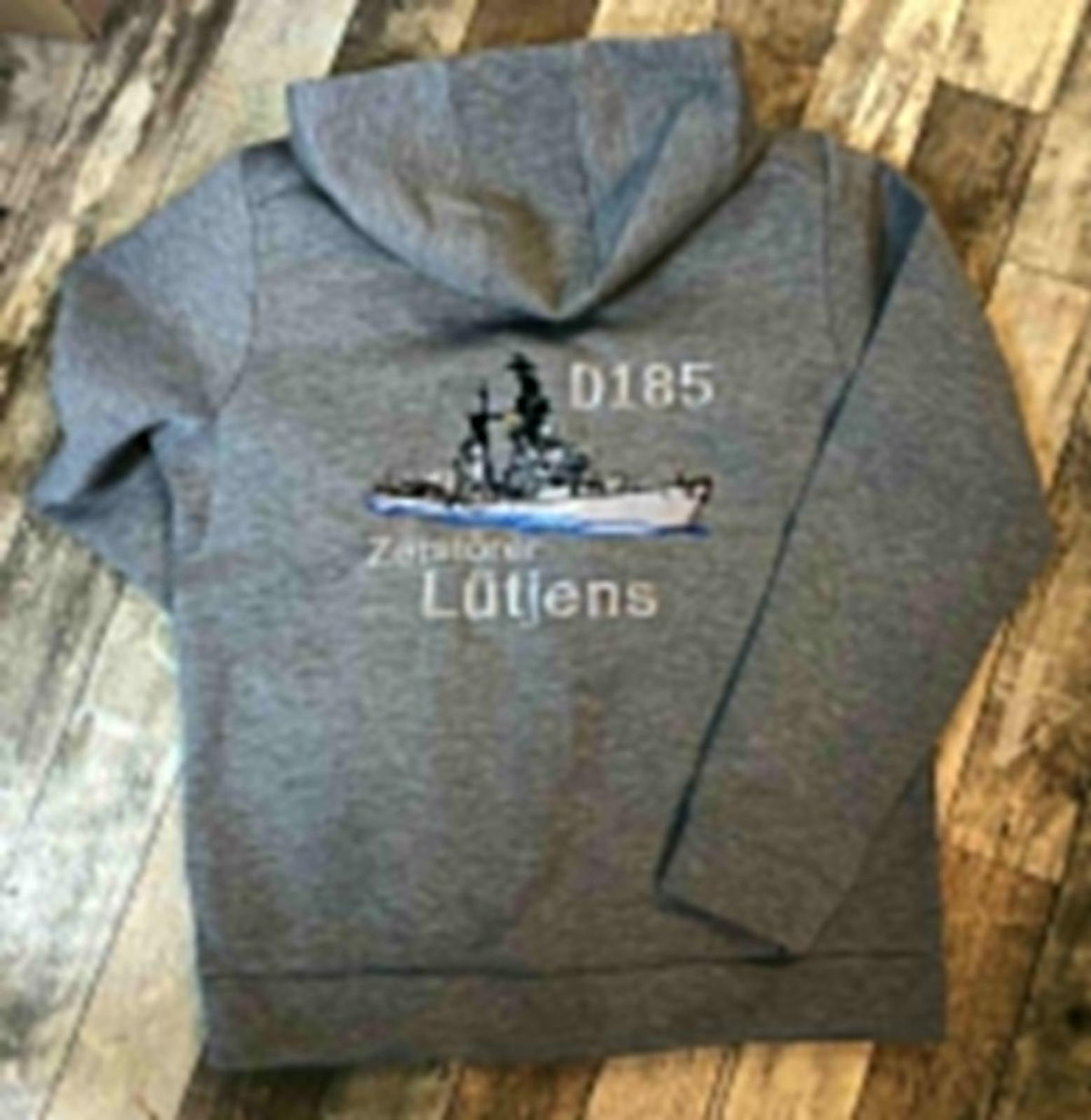 D185 Zerstörer Lütjens -  Hoodie dunkelgrau  mit Reißverschluss