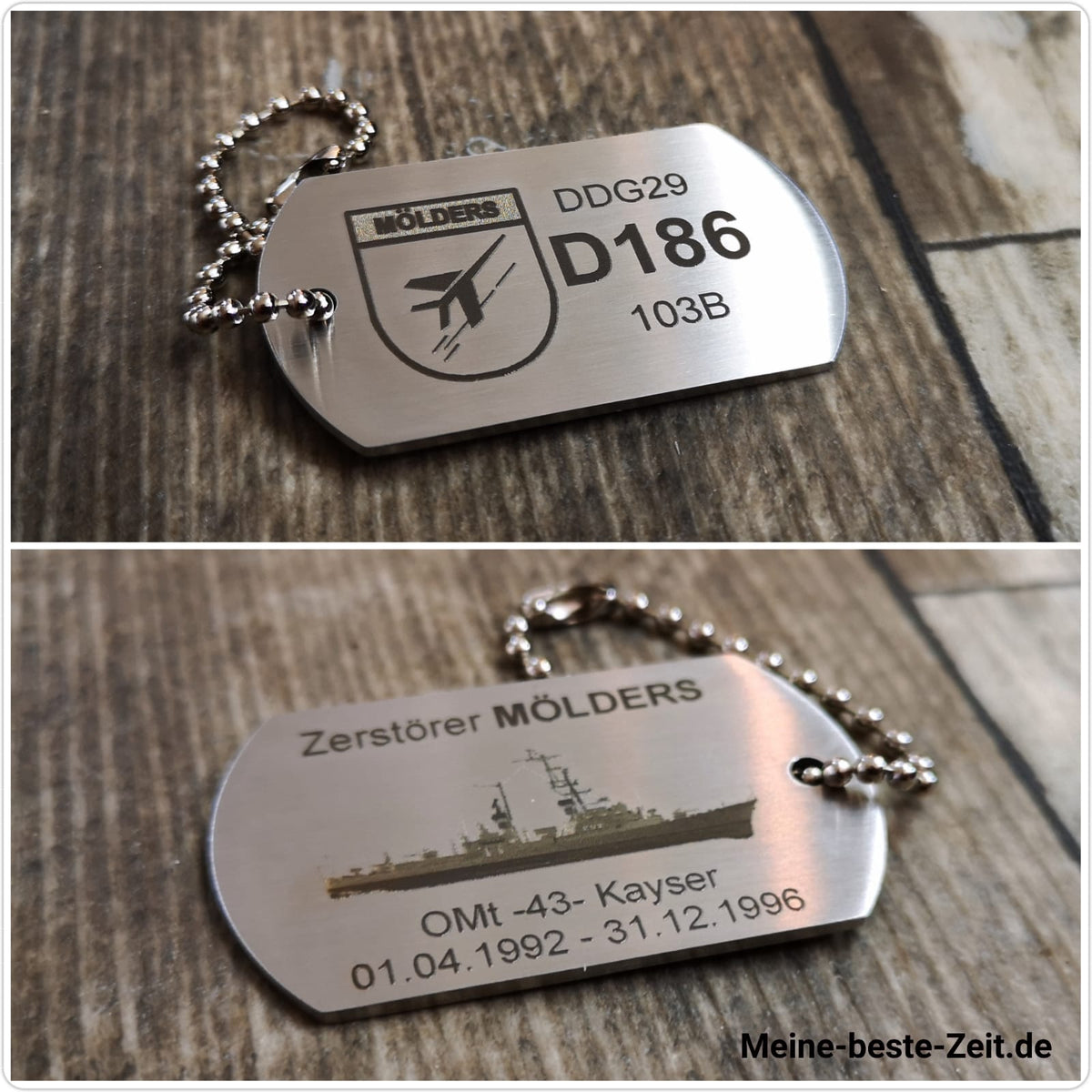 D186  Mölders Schlüsselanhänger, Dogtag - Edelstahl