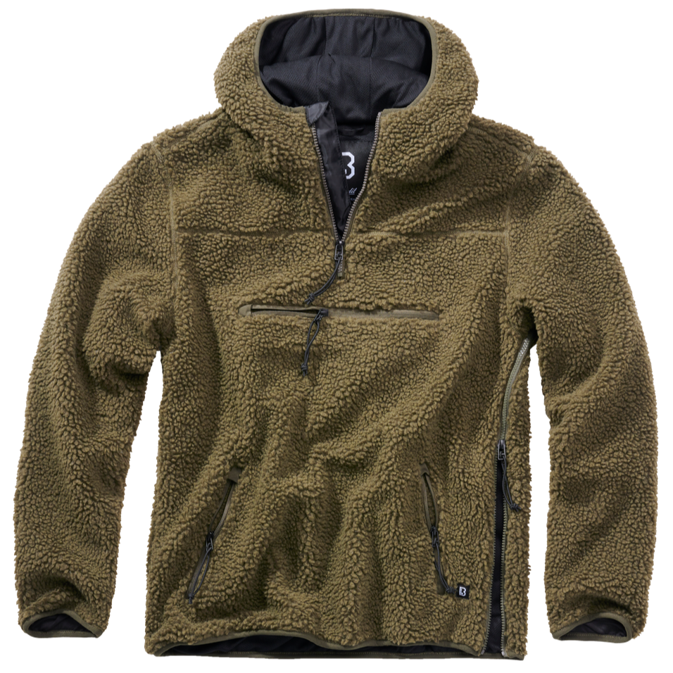 Teddyfleece Workerpullover,  mit Kapuze