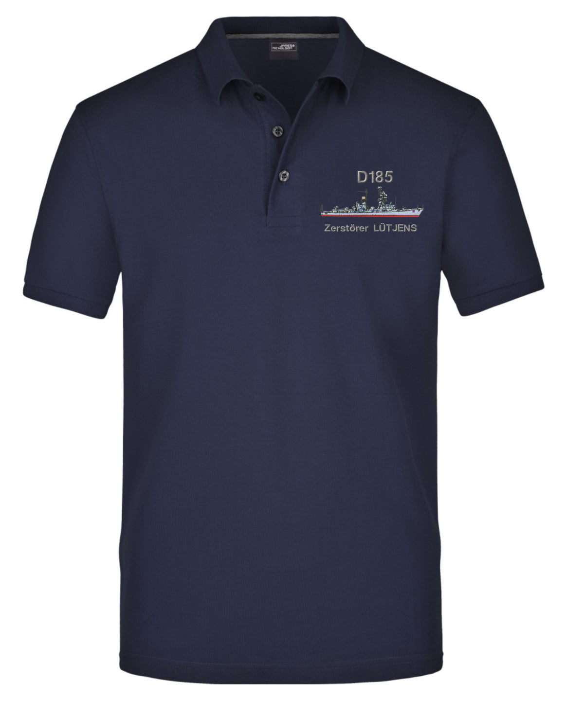 F209 Frigate RHEINLAND-PFALZ Men's Polo Shirt with Chest Embroidery