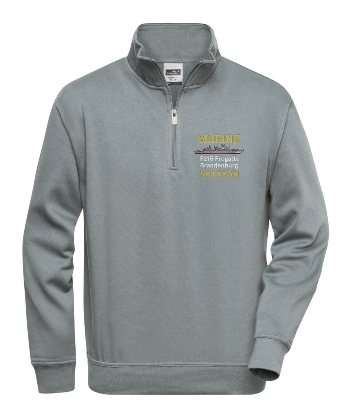 Half-ZIP Sweater mit Bruststick