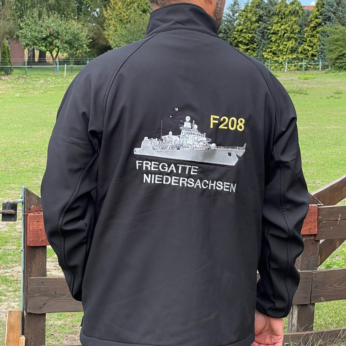 Fregatte F208 NIEDERSACHSEN , Softshelljacke mit Brust- und Rückenbestickung