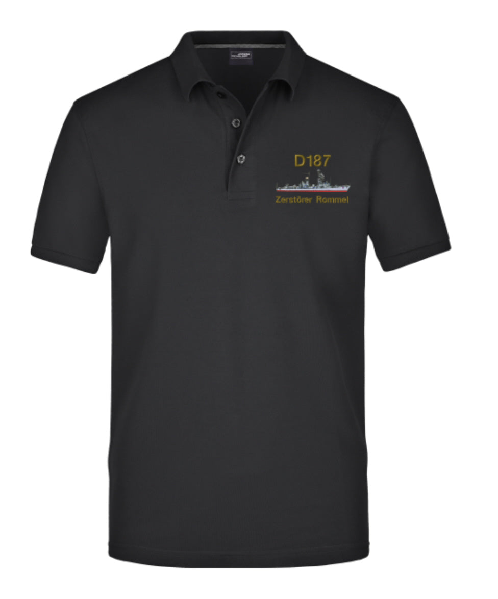 F209 Frigate RHEINLAND-PFALZ Men's Polo Shirt with Chest Embroidery