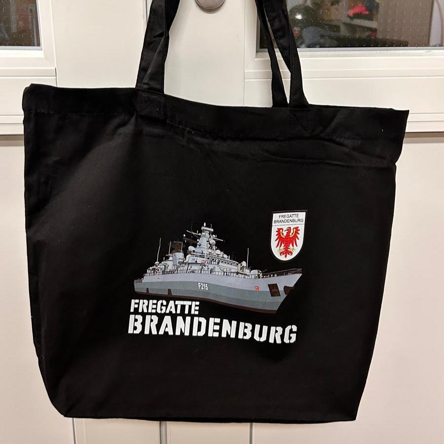 Baumwolltasche mit F215 Fregatte BRANDENBURG-Print