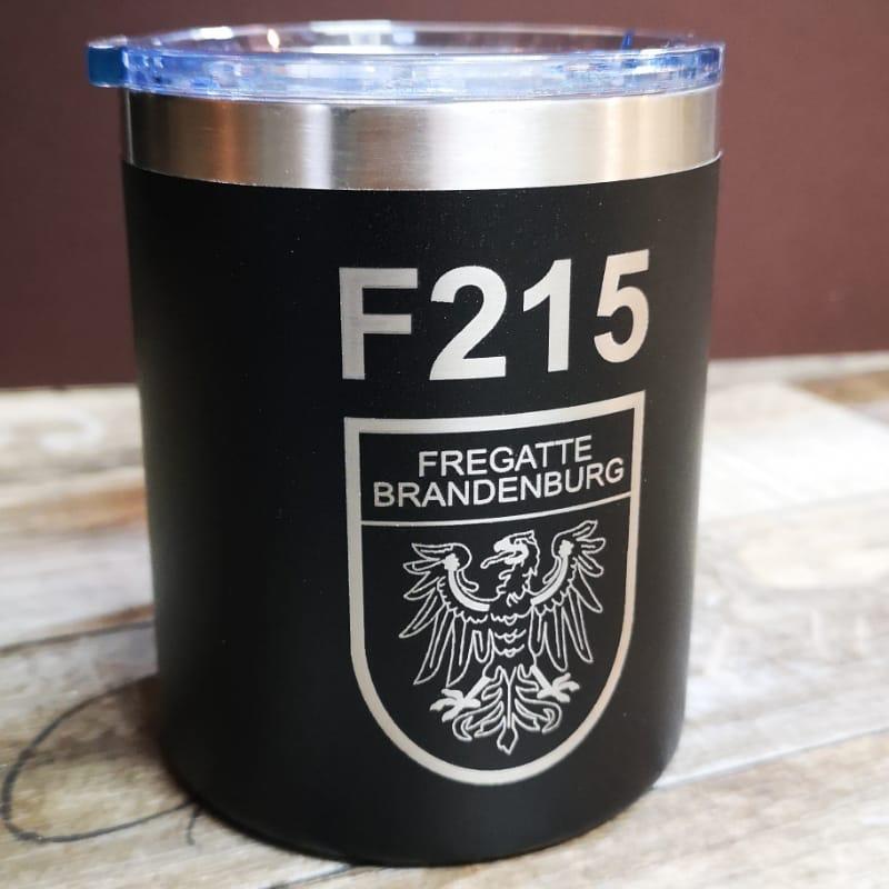 Thermotasse aus Edelstahl  F215  FREGATTE BRANDENBURG, schwarz