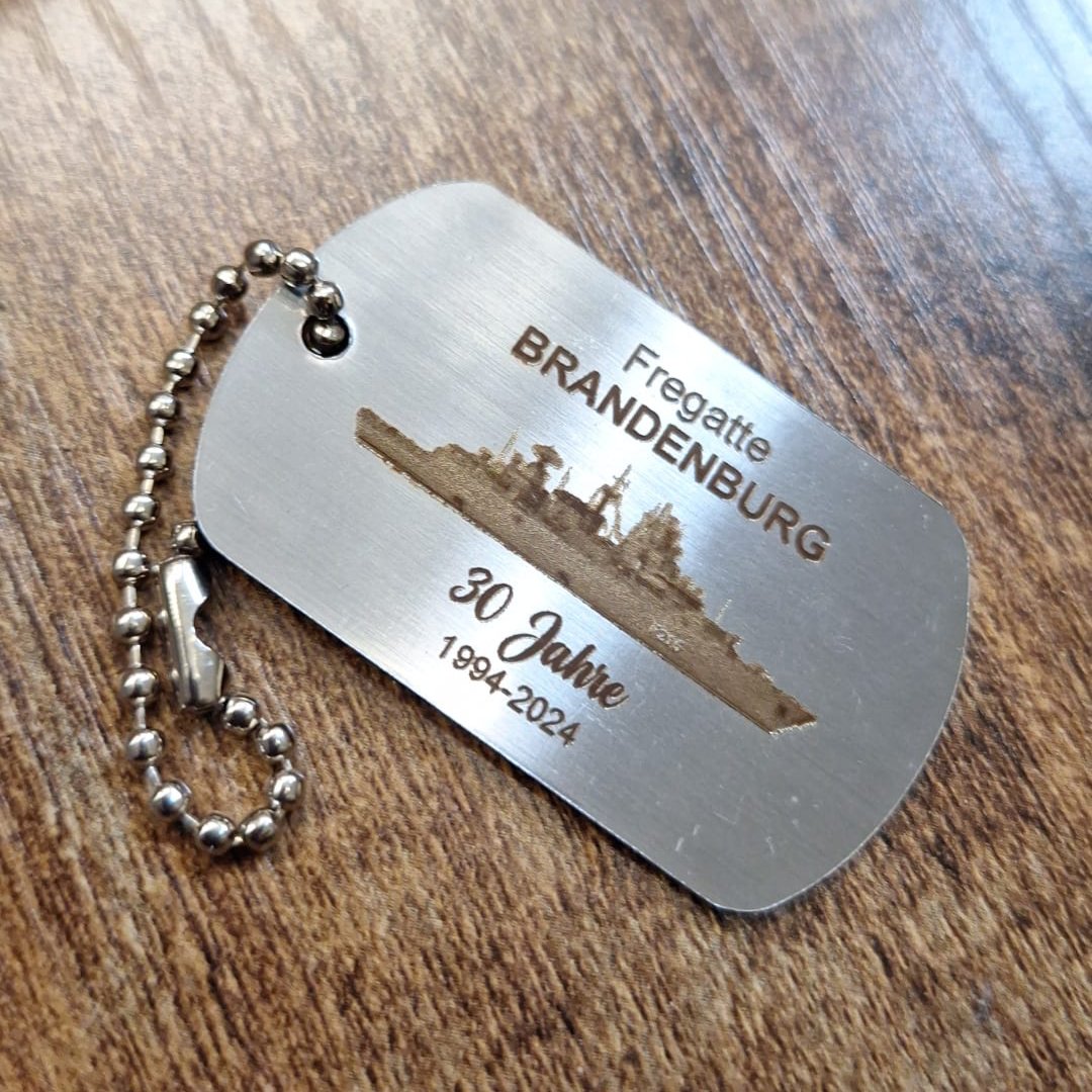 DogTag - Schlüsselanhänger aus Edelstahl F215 Fregatte Brandenburg